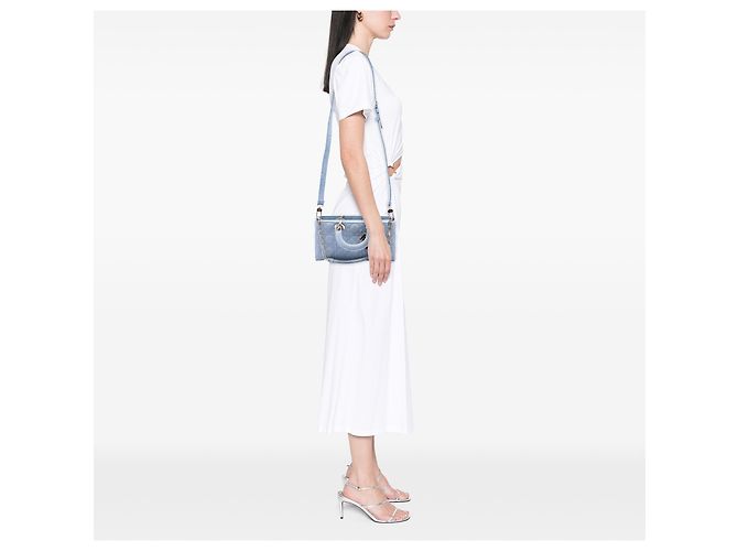 Dior Blue Medium Denim Cannage Lady D Joy Azul - vista 7