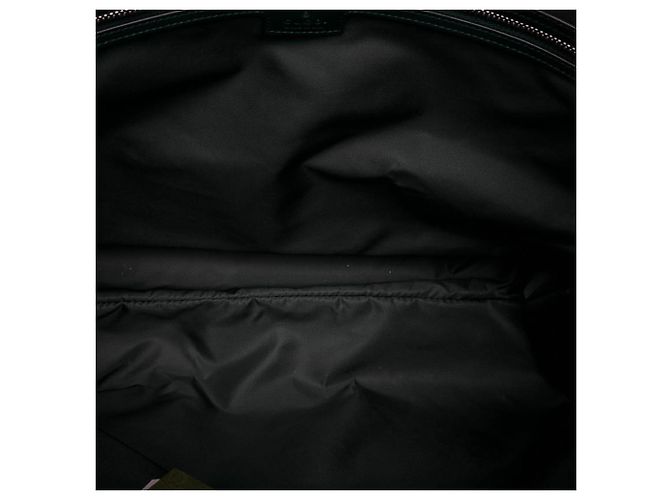 Borsa tote Gucci in tela verde con logo embossed Verde scuro - vista 4