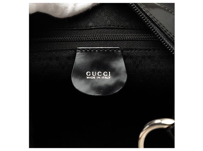Bamboo Bolsa de Ombro Gucci em Nylon Preto com Bambu - vista 5