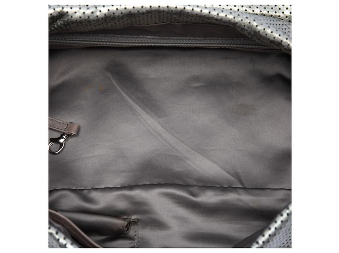 Chanel Silver Metallic Perforated Calfskin Reissue 2.55 Drill Accordion Flap Argento - vista 4