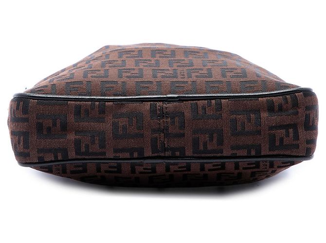 Borsa a tracolla Fendi Brown Zucchino Canvas Marrone Marrone scuro - vista 3