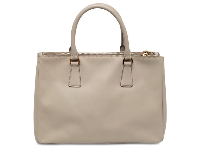 Prada Bolsa Galleria Double Zip Medium em couro Saffiano Cinza Marrom - vista 2