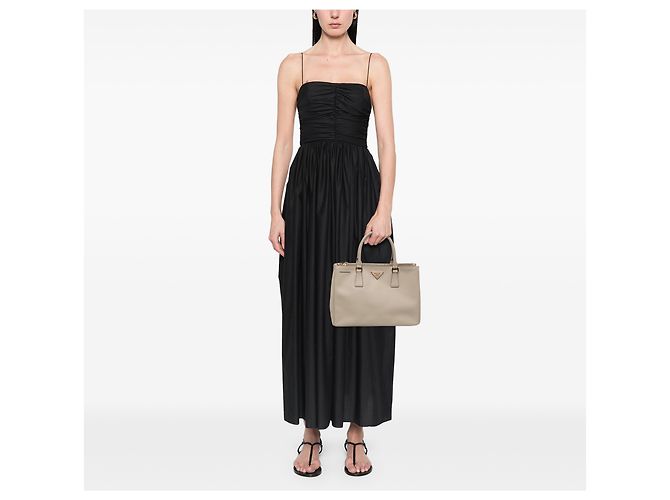 Prada Bolsa Galleria Double Zip Medium em couro Saffiano Cinza Marrom - vista 8