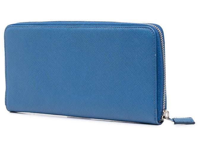 Cartera Organizadora de Viaje Prada Blue Saffiano Zip Around Azul - vista 2