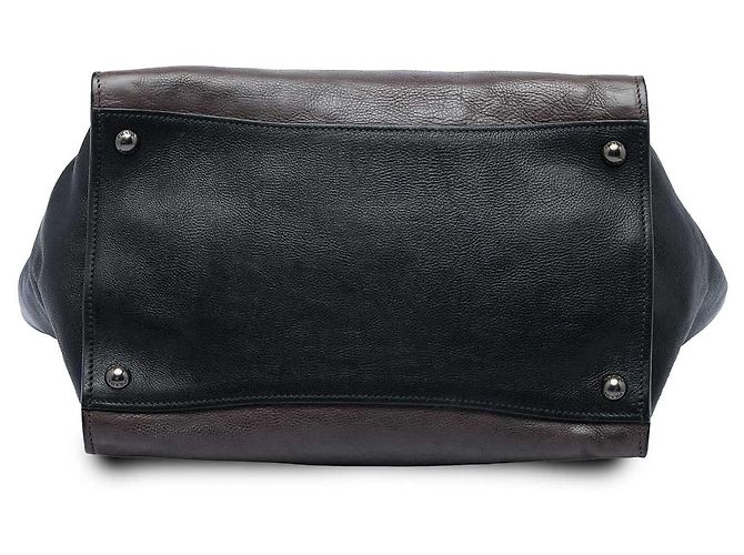 Borsa Prada Brown Bicolor Glace Calf Twin Pocket Double Handle Satchel Marrone Marrone scuro - vista 3