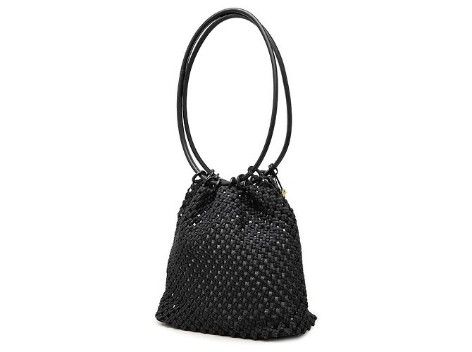 Gucci Schultertasche aus schwarzem gewebtem Canvas - Ansicht 2