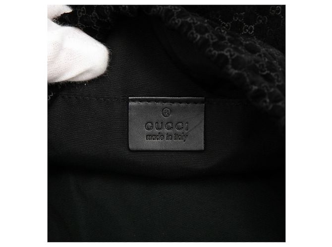 Gucci Schultertasche aus schwarzem gewebtem Canvas - Ansicht 5