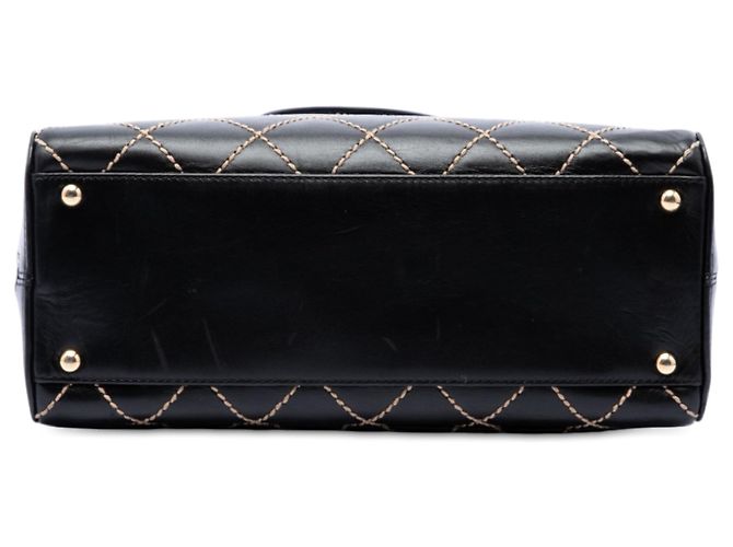 Sac à main Chanel Black CC Lambskin Wild Stitch Noir - vue 3