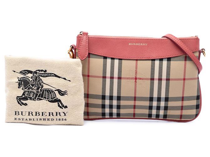 Burberry Beige Haymarket Check Nylon Peyton Crossbody - vista 7