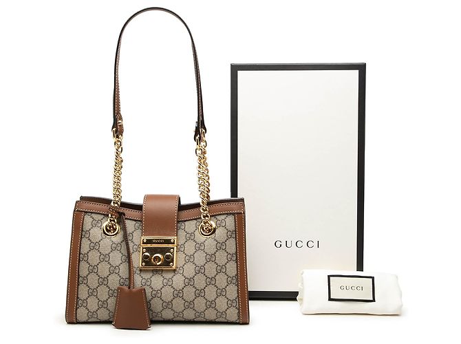 Gucci Beige Small GG Supreme Padlock Tote - Ansicht 7