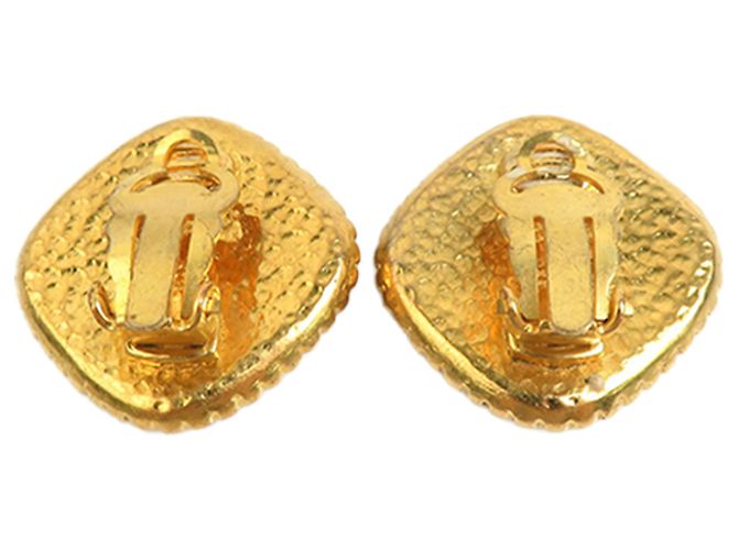 Orecchini a clip quadrati placcati oro Chanel Gold CC D'oro - vista 3