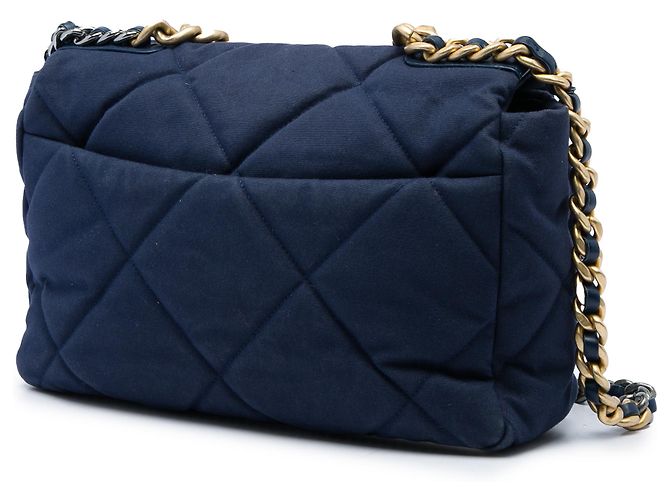 Chanel Blue Large Canvas 19 Flap Bleu Bleu Marine - vue 2