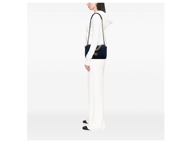Chanel Blue Large Canvas 19 Flap Bleu Bleu Marine - vue 5