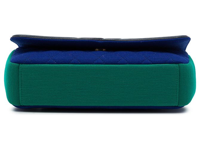Chanel Blue Small Tricolor Jersey CC Filigree Flap - vista 3