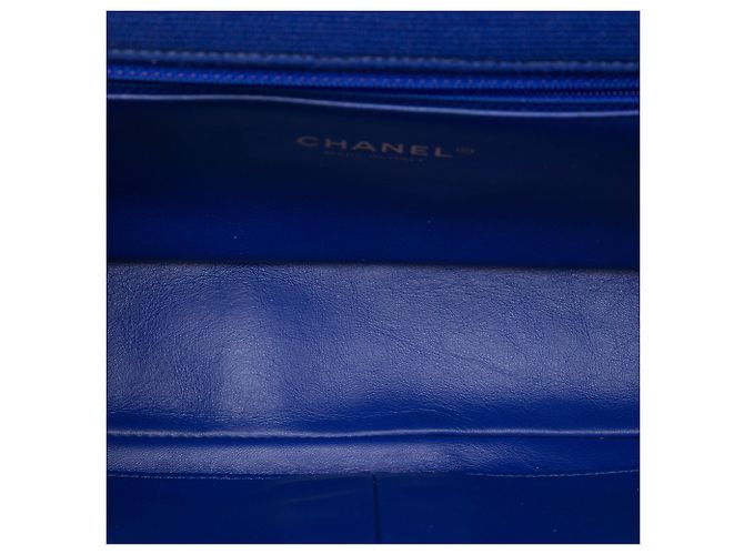 Chanel Blue Small Tricolor Jersey CC Filigree Flap - vista 4