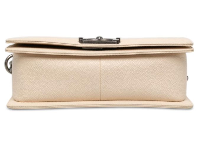 Chanel Brown Old Medium Chevron Caviar Boy Flap Marron Beige - vue 3