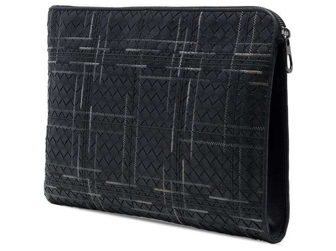 Bottega Veneta Porta documenti Metropolis in Nappa Intrecciato nero - vista 2