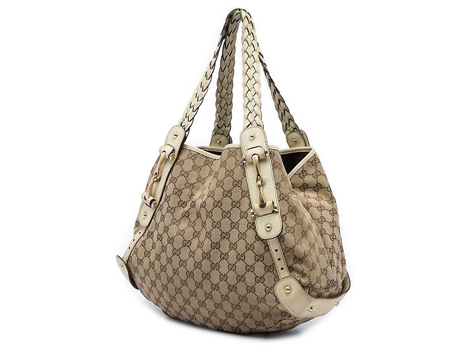 Borsa a tracolla Gucci Beige GG Canvas Horsebit Pelham - vista 2