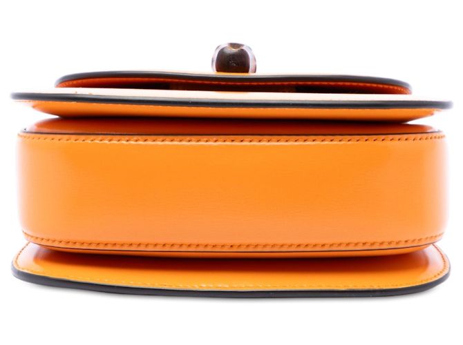 Bamboo Borsa Gucci Orange Mini Calfskin Web 1947 con manico in bambù Arancione - vista 3