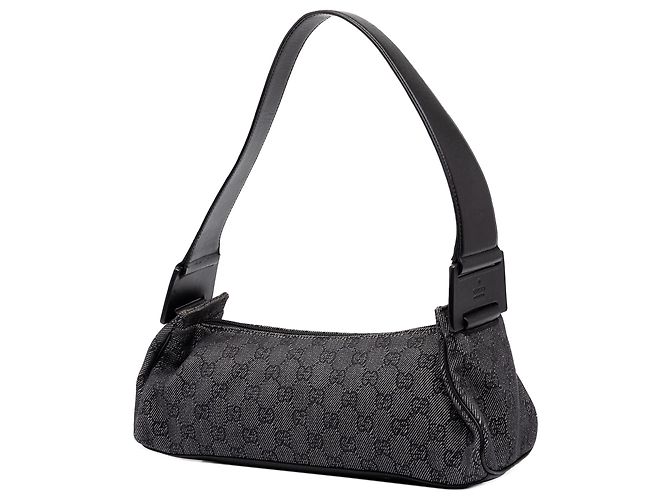Gucci Gray GG Denim Shoulder Bag Brown - view 2