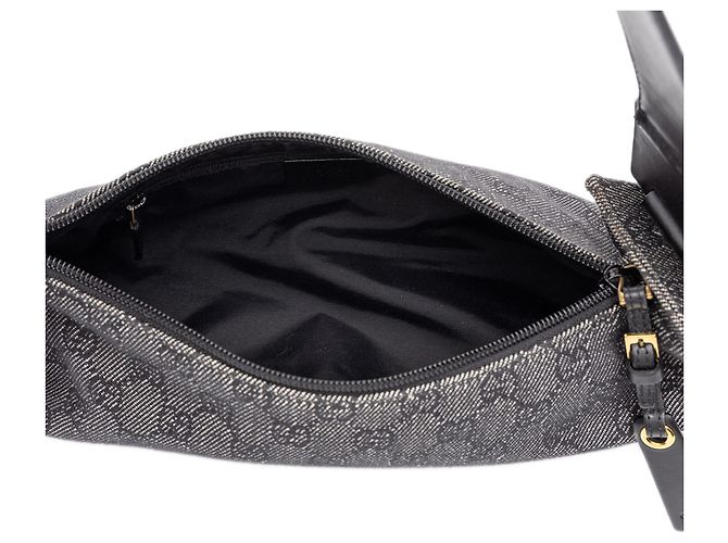 Gucci Gray GG Denim Shoulder Bag Brown - view 4