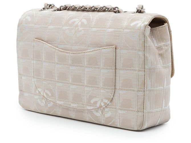Chanel Beige New Travel Line Medium Nylon Single Flap Bege - vista 2