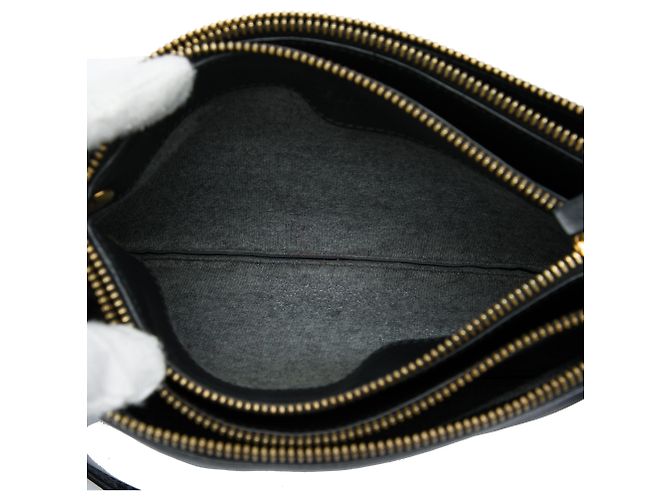 Céline Celine Trio Crossbody Small in Pelle di Agnello Nera Nero - vista 4