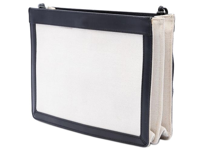 Balenciaga Pochette Crossbody in tela marrone e blu navy Beige - vista 2