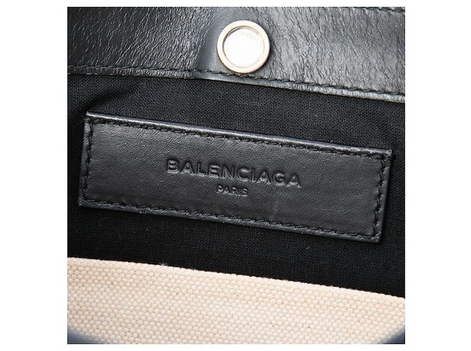 Balenciaga Pochette Crossbody in tela marrone e blu navy Beige - vista 5