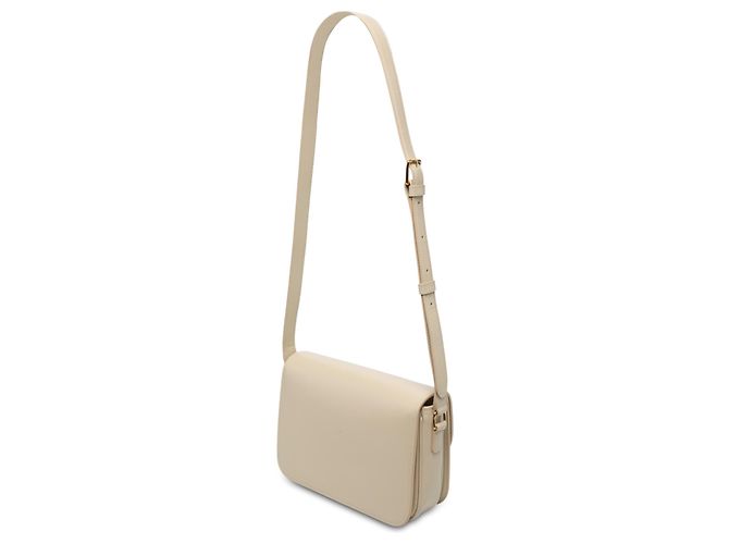 Céline Celine Brown Classique Shiny Calfskin Triomphe Crossbody Marrom Bege - vista 2