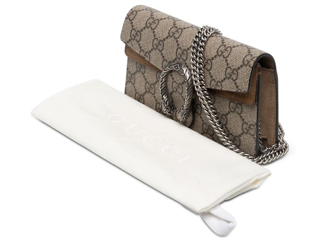 Gucci Mini GG Supreme Dionysus Crossbody Beige - vista 7