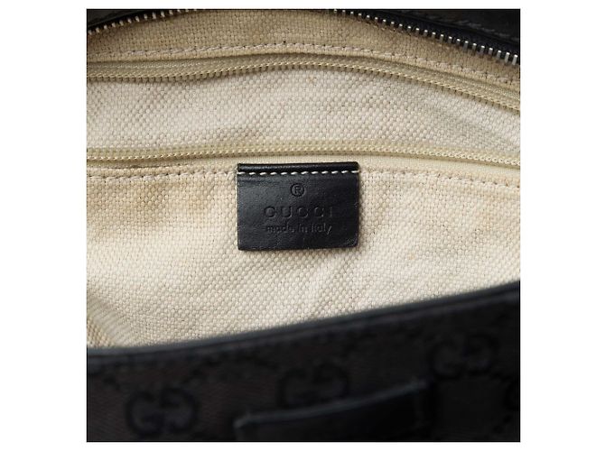 Borsa a tracolla Gucci in tela GG nera con banda Web Nero - vista 5