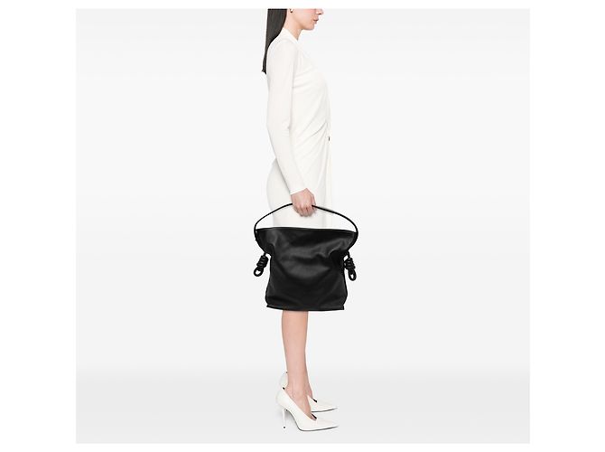 Clutch Flamenco Knot LOEWE in vitello nero Large - vista 5