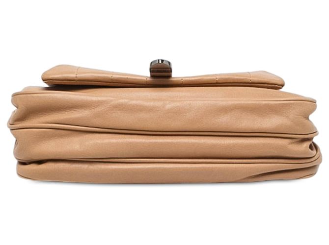 Chanel Brown Quilted Lambskin Mademoiselle Lock Accordion Flap - vista 3