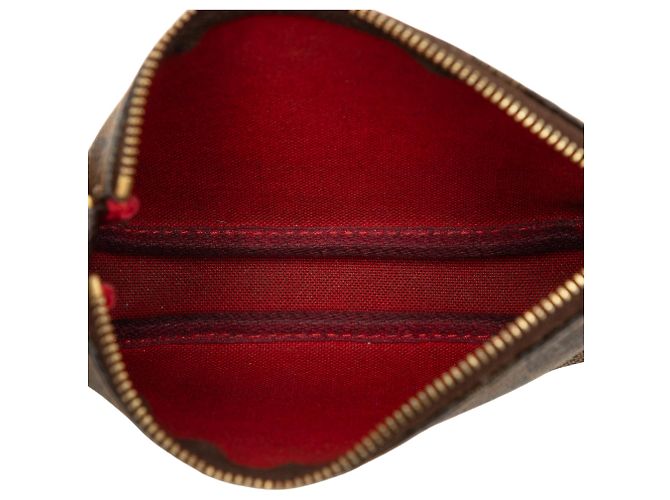 Louis Vuitton Brown Damier Ebene Mini Pochette Accessoires Castaño - vista 4
