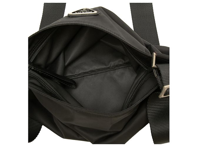Prada Bolso Crossbody de Tessuto Negro con Cremallera - vista 4