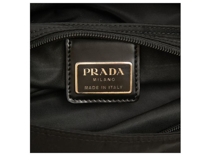 Prada Bolso Crossbody de Tessuto Negro con Cremallera - vista 5