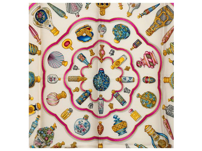 Lenço de Seda Hermès White Qu Importe le Flacon 90 - vista 7