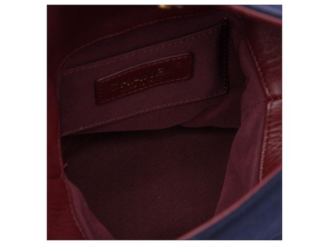 Bolsa Bucket Chanel Blue Paris Hamburg em lã acolchoada com charms Azul Azul marinho - vista 4