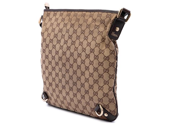Gucci Borsa a tracolla Abbey D Ring in canvas GG beige - vista 2