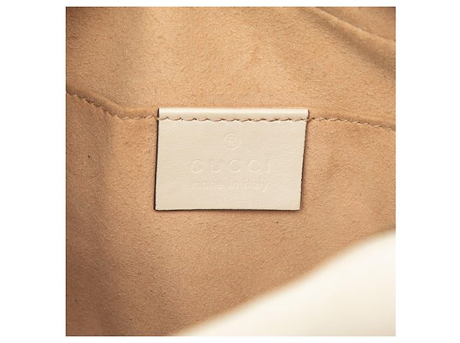 Gucci Borsa a Tracolla Small GG Marmont in Pelle Matelassé Bianca Bianco - vista 6