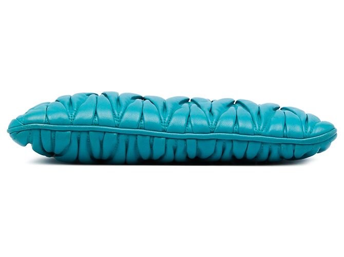 Miu Miu Blue Matelasse Lambskin Leather Clutch Turquoise - view 3
