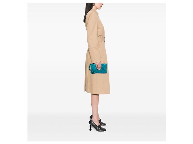 Miu Miu Blue Matelasse Lambskin Leather Clutch Turquoise - view 5