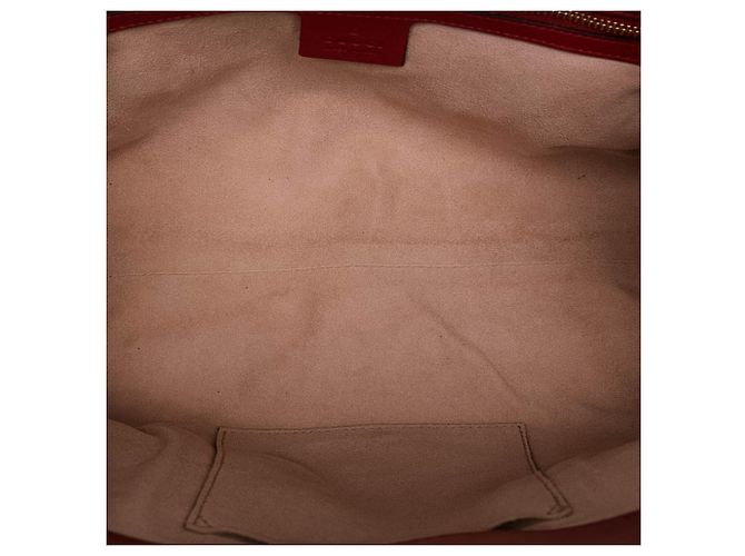 Bamboo Borsa Gucci Nymphaea Small in pelle di vitello rossa con bambù Rosso - vista 4