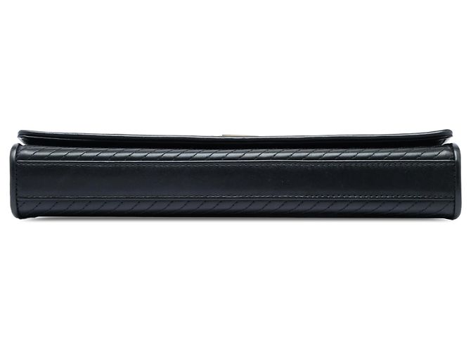 Autre Marque Clutch Saint Laurent Black Matelasse Diagonal Calfskin Monogram Cassandre Nero - vista 3