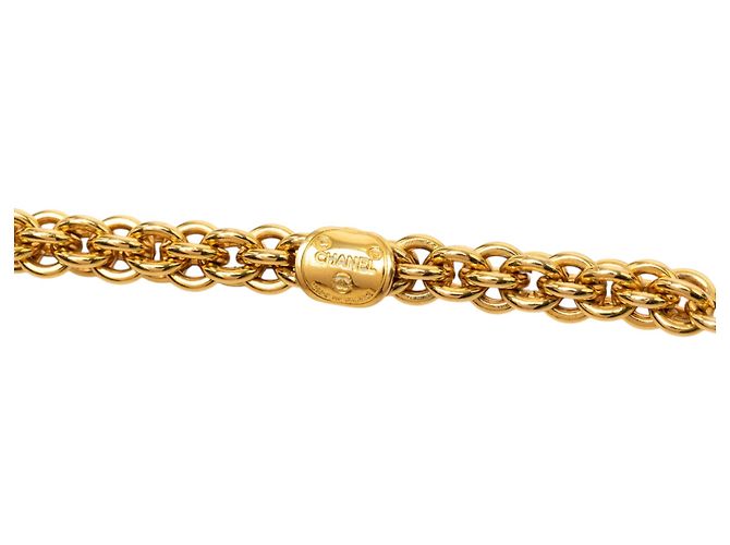 Collana con pendente Chanel Gold CC placcata in oro D'oro - vista 3
