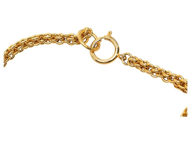 Collana con pendente Chanel Gold CC placcata in oro D'oro - vista 4