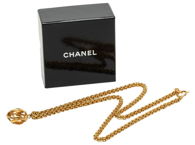 Collana con pendente Chanel Gold CC placcata in oro D'oro - vista 6