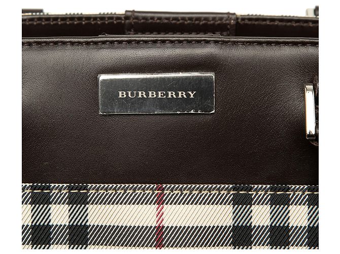 Sac cabas Burberry Beige House Check Canvas - vue 5