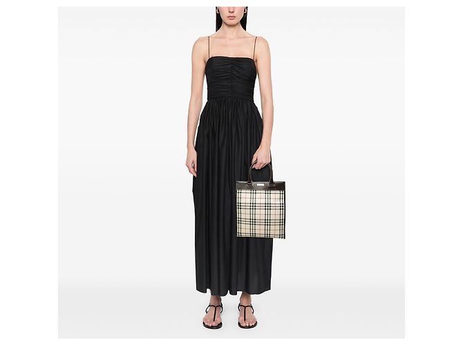 Sac cabas Burberry Beige House Check Canvas - vue 6